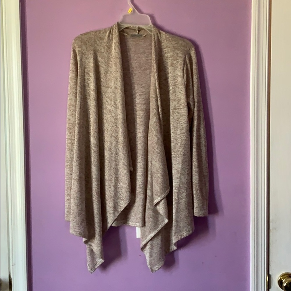 cream colored cardigan